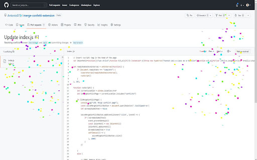 Merge Confetti  from Chrome web store to be run with OffiDocs Chromium online