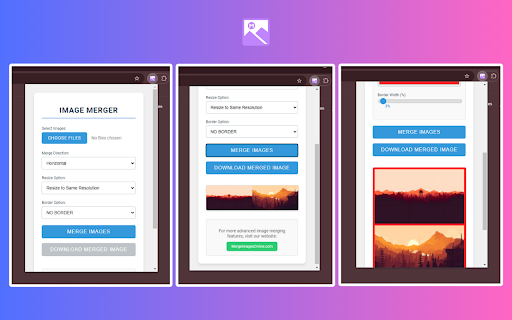 Merge Images Online  from Chrome web store to be run with OffiDocs Chromium online