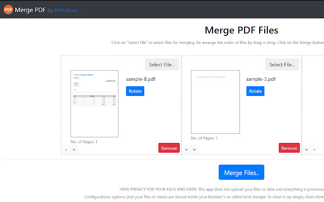 Merge PDF (by PDFLite.co)  from Chrome web store to be run with OffiDocs Chromium online
