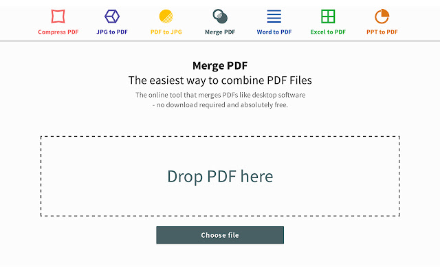 Merge PDF Smallpdf.com  from Chrome web store to be run with OffiDocs Chromium online