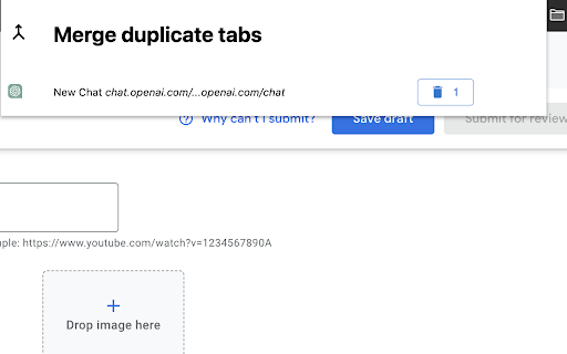 Merge Tabs  from Chrome web store to be run with OffiDocs Chromium online