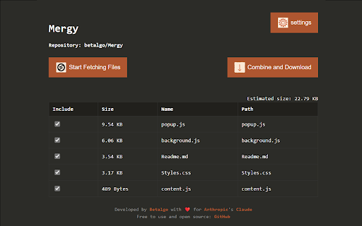 Mergy by Betalgo  from Chrome web store to be run with OffiDocs Chromium online