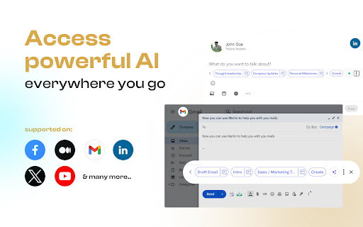 Merlin Ask AI to Research, Write  Review  from Chrome web store to be run with OffiDocs Chromium online