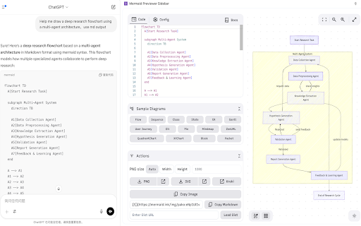 Mermaid Previewer Sidebar  from Chrome web store to be run with OffiDocs Chromium online