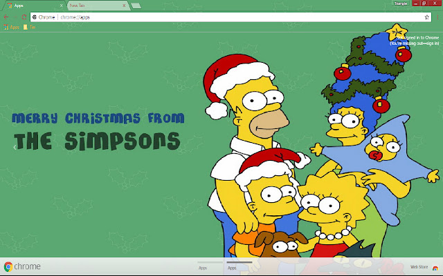 Merry Christmas Simpsons 1366*768  from Chrome web store to be run with OffiDocs Chromium online