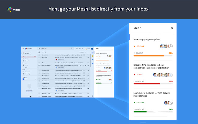 Mesh for Gmail  from Chrome web store to be run with OffiDocs Chromium online
