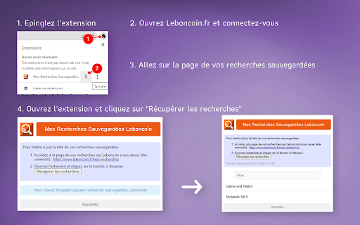 Mes Recherches Sauvegardées Leboncoin  from Chrome web store to be run with OffiDocs Chromium online