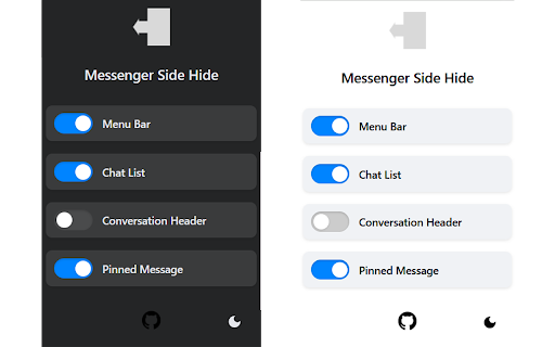 Messenger Side Hide  from Chrome web store to be run with OffiDocs Chromium online