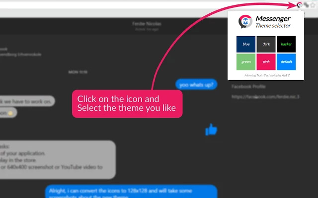 Messenger Theme Selector  from Chrome web store to be run with OffiDocs Chromium online