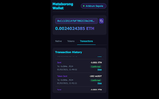 Metaborong Wallet  from Chrome web store to be run with OffiDocs Chromium online