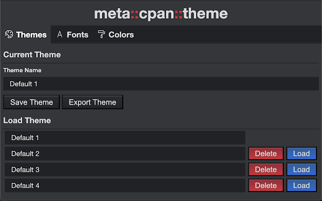 meta::cpan::theme  from Chrome web store to be run with OffiDocs Chromium online