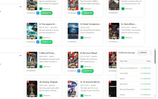 Metacritic Collection Marker  from Chrome web store to be run with OffiDocs Chromium online