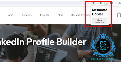 Metadata Copier  from Chrome web store to be run with OffiDocs Chromium online