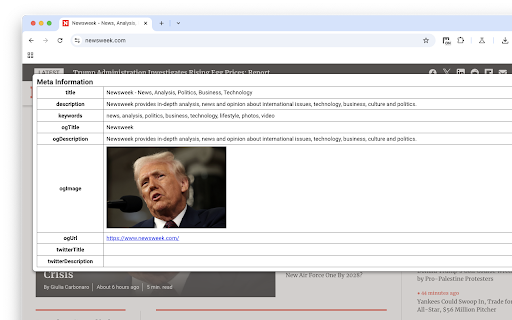 Meta Extractor from Chrome web store to be run with OffiDocs Chromium online Meta Extractor from Chrome web store to be run with OffiDocs Chromium online