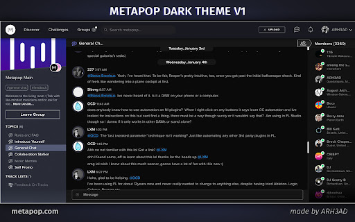 Metapop Dark Theme  from Chrome web store to be run with OffiDocs Chromium online