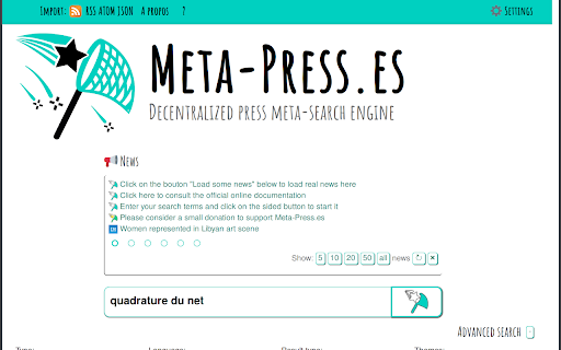 Meta Press.es  from Chrome web store to be run with OffiDocs Chromium online