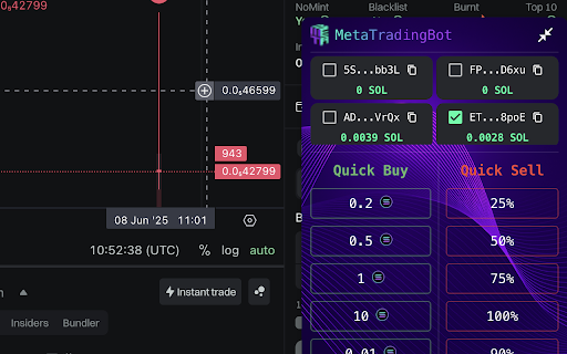 Meta Solana Bot  from Chrome web store to be run with OffiDocs Chromium online