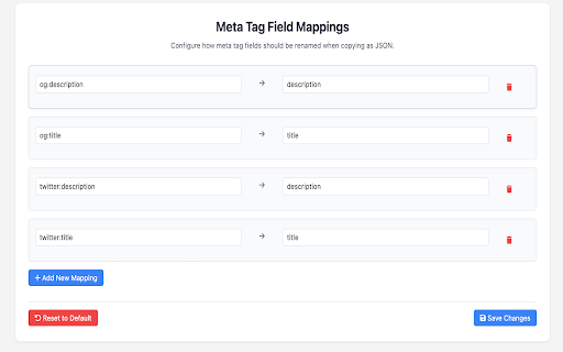Meta Tag Fetcher  from Chrome web store to be run with OffiDocs Chromium online