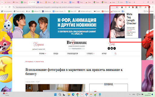 Meta Tag Length Checker  from Chrome web store to be run with OffiDocs Chromium online