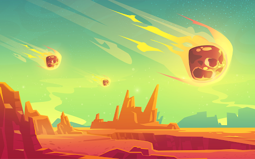 meteor shower on alien planet  from Chrome web store to be run with OffiDocs Chromium online