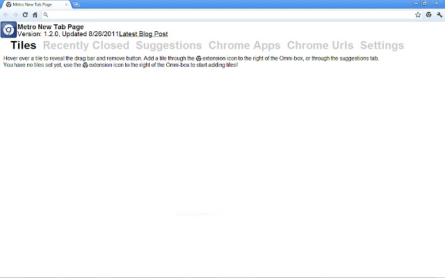 Metro New Tab Page  from Chrome web store to be run with OffiDocs Chromium online