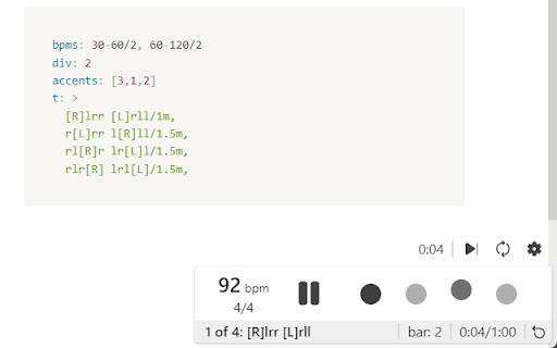 Metronome Trainer  from Chrome web store to be run with OffiDocs Chromium online