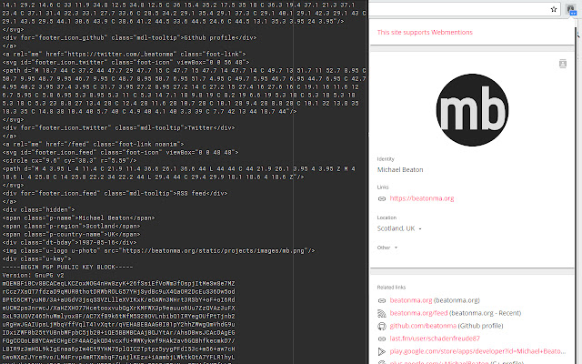 Microformats Reader  from Chrome web store to be run with OffiDocs Chromium online
