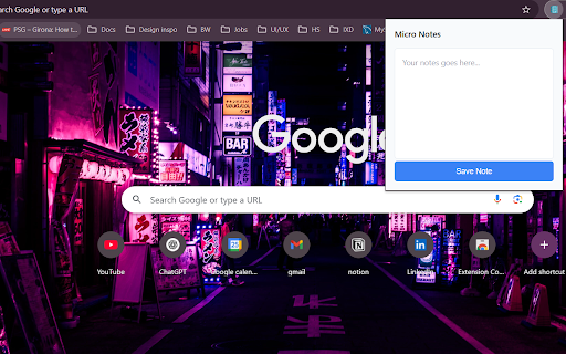 Micro notes  from Chrome web store to be run with OffiDocs Chromium online