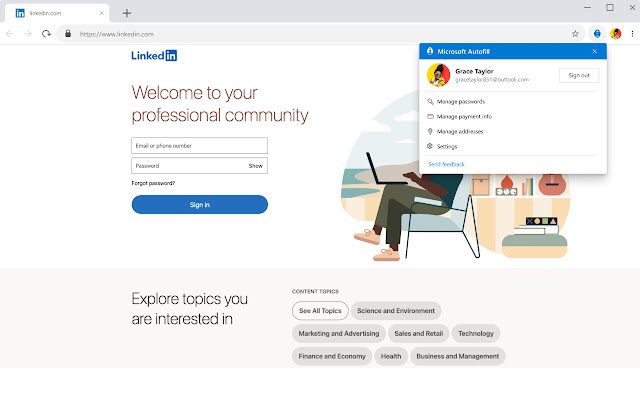 Microsoft Autofill  from Chrome web store to be run with OffiDocs Chromium online