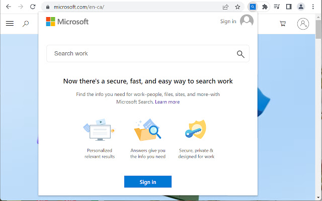 Microsoft Search  from Chrome web store to be run with OffiDocs Chromium online