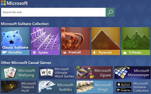 Microsoft Solitaire Collection with Search  from Chrome web store to be run with OffiDocs Chromium online