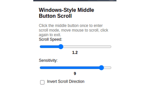 Middle Button Scroll  from Chrome web store to be run with OffiDocs Chromium online