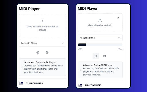 MIDI Player  from Chrome web store to be run with OffiDocs Chromium online