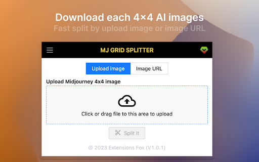 Midjourney Grid Splitter Image Splitter  from Chrome web store to be run with OffiDocs Chromium online
