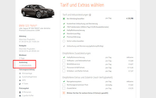 Mietwagen Helfer  from Chrome web store to be run with OffiDocs Chromium online