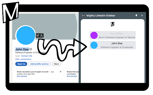 Mighty LinkedIn Sidebar  from Chrome web store to be run with OffiDocs Chromium online
