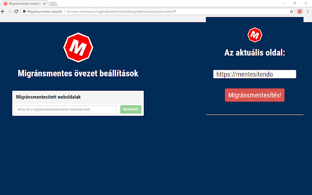 Migránsmentes övezet!  from Chrome web store to be run with OffiDocs Chromium online
