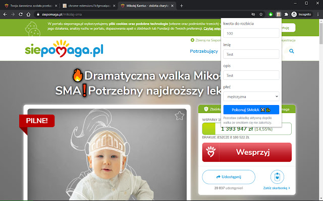 Mikołaj SMA  from Chrome web store to be run with OffiDocs Chromium online