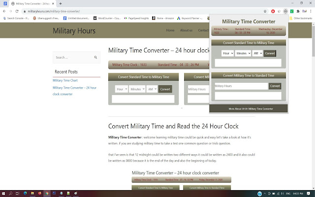 Military Time Converter  from Chrome web store to be run with OffiDocs Chromium online