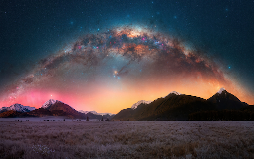 Milky Way Over the Snowy Peaks  from Chrome web store to be run with OffiDocs Chromium online