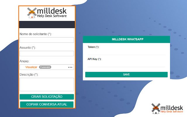 Milldesk Whatsapp  from Chrome web store to be run with OffiDocs Chromium online