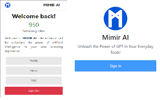 Mimir AI Test  from Chrome web store to be run with OffiDocs Chromium online