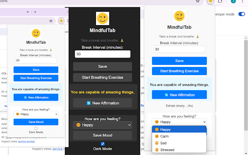 MindfulTab  from Chrome web store to be run with OffiDocs Chromium online