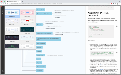 MindPane  from Chrome web store to be run with OffiDocs Chromium online