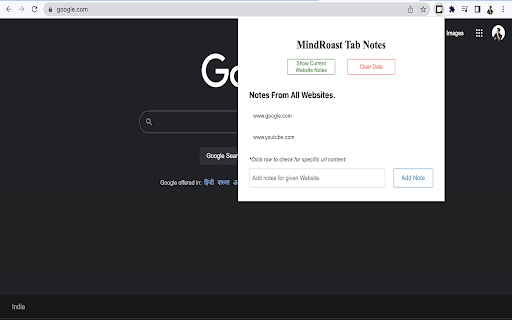 MindRoast Tab Notes  from Chrome web store to be run with OffiDocs Chromium online