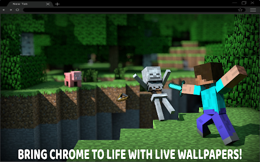 Minecraft Skeleton Showdown Live Wallpaper  from Chrome web store to be run with OffiDocs Chromium online