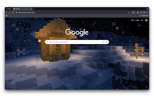 Minecraft Snowy Cabin – Cozy Pixel Winter  from Chrome web store to be run with OffiDocs Chromium online