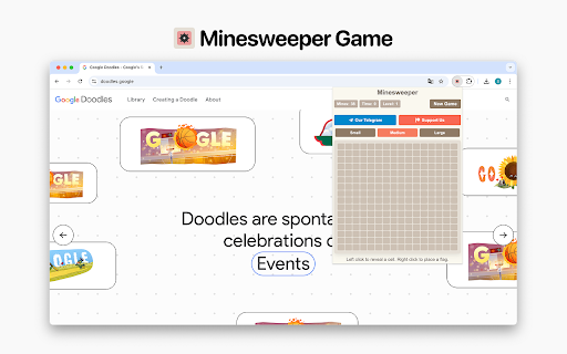 Minesweeper Game  from Chrome web store to be run with OffiDocs Chromium online
