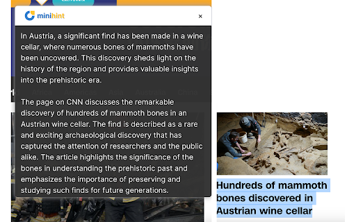 Minihint  from Chrome web store to be run with OffiDocs Chromium online
