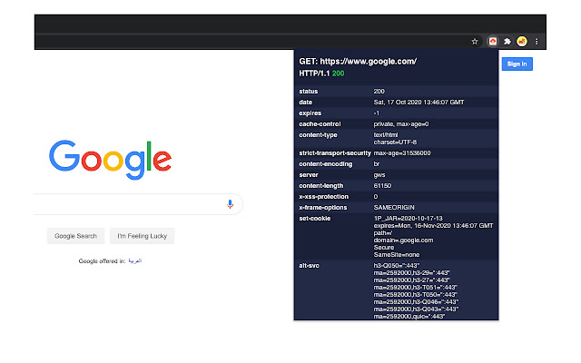 Minimal Http Headers  from Chrome web store to be run with OffiDocs Chromium online